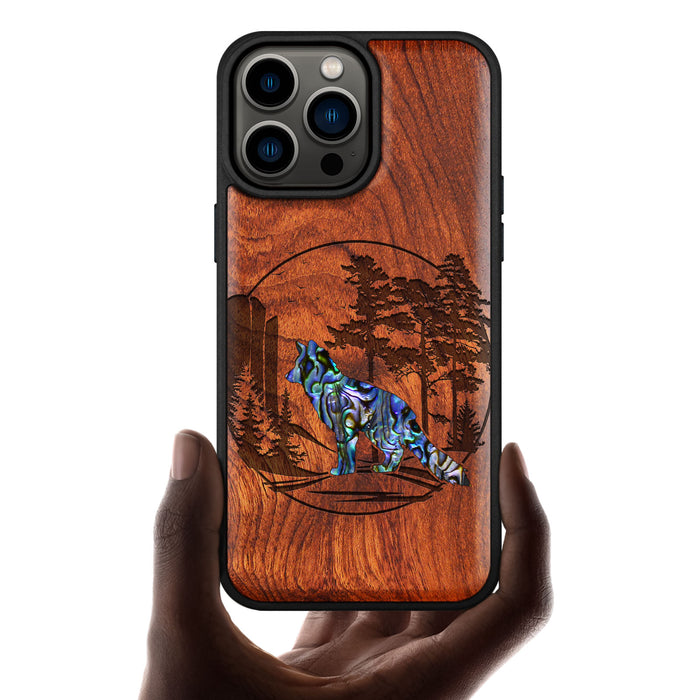 A Journey Through the Forest, Hand-Inlaid Wood & Mother of Pearl Case - Artisanal Cover for Apple iPhone