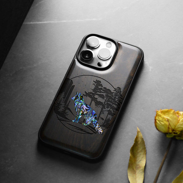 A Journey Through the Forest, Hand-Inlaid Wood & Mother of Pearl Case - Artisanal Cover for Apple iPhone