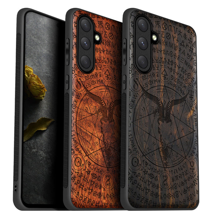 Occult Reverie, Classic Engraved Wood & TPU Case - Artisanal Cover for Samsung Galaxy