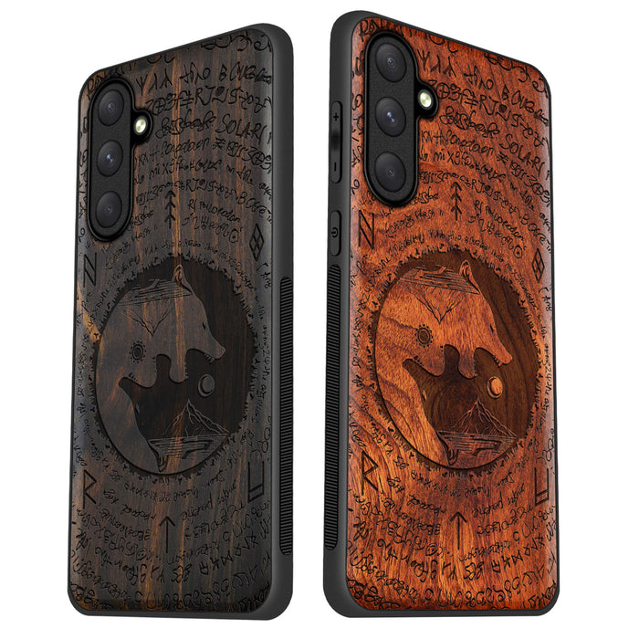 A Yin-Yang Journey, Classic Engraved Wood & TPU Case - Artisanal Cover for Samsung Galaxy