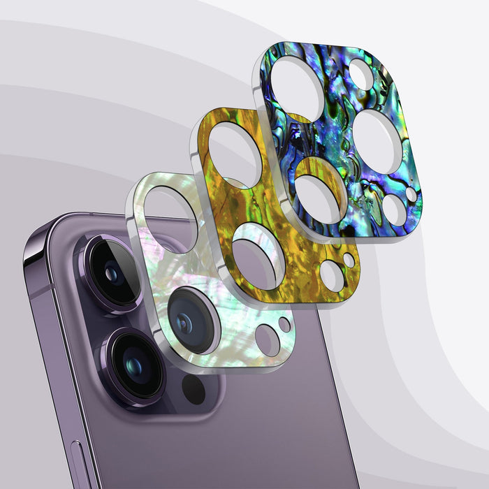 Hand-Inlaid Mother of Pearl Camera Lens Protector for Apple iPhone