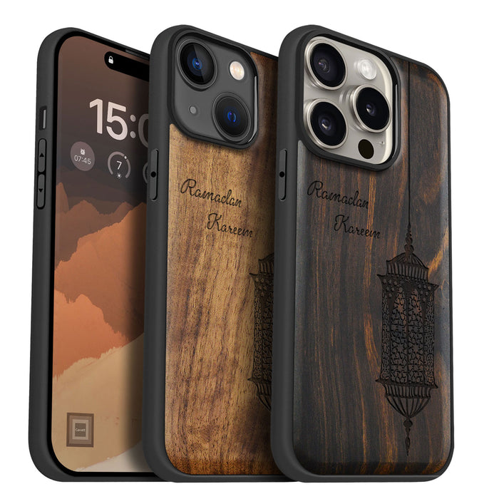 Luminous Blessings, Classic Engraved Wood & TPU Case - Artisanal Cover for Apple iPhone