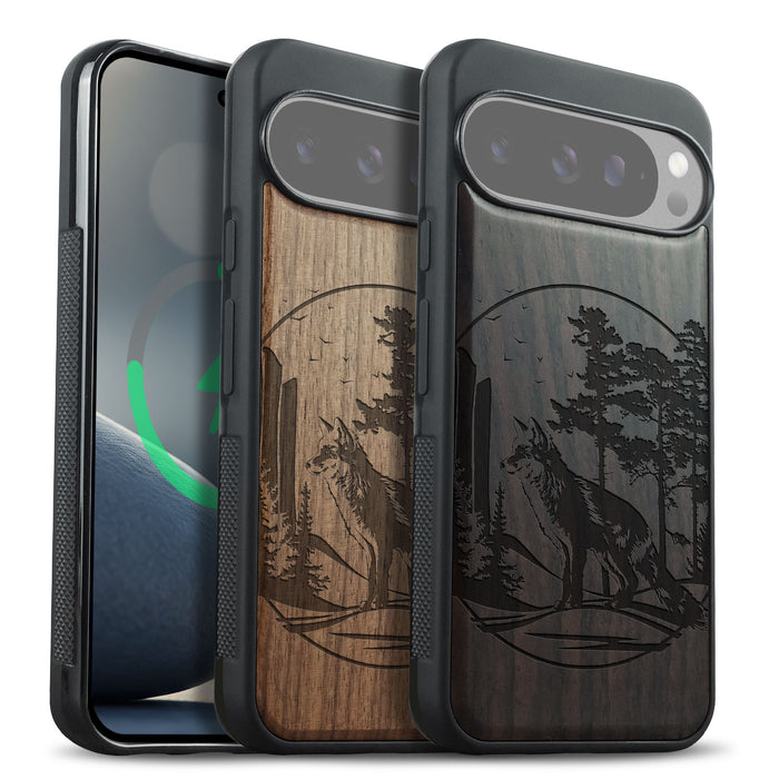 A Journey Through the Forest, Classic Engraved Wood & TPU Case - Artisanal Cover for Google Pixel