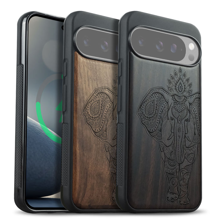 Tribal Harmony, Classic Engraved Wood & TPU Case - Artisanal Cover for Google Pixel
