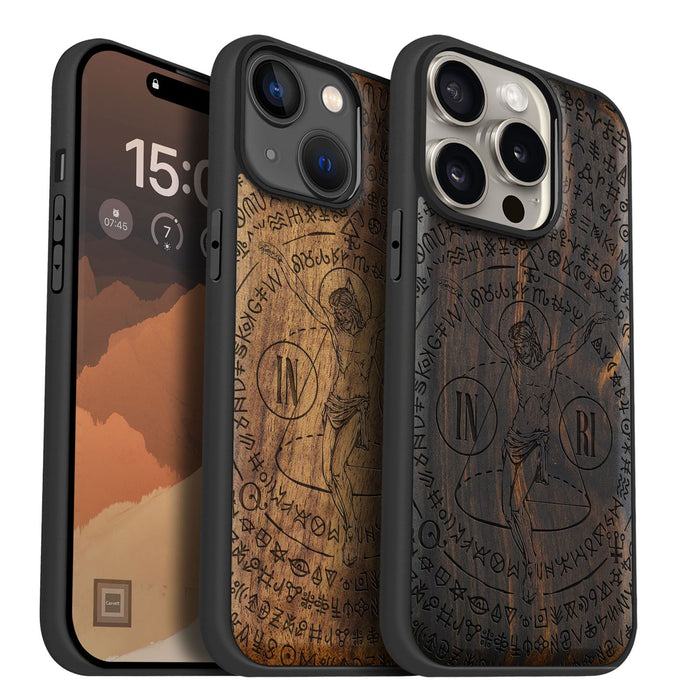 The Crucifix Amidst, Classic Engraved Wood & TPU Case - Artisanal Cover for Apple iPhone