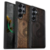 Yin Mandala Classic Engraved Wood & TPU Case Samsung Galaxy Artisanal Case View