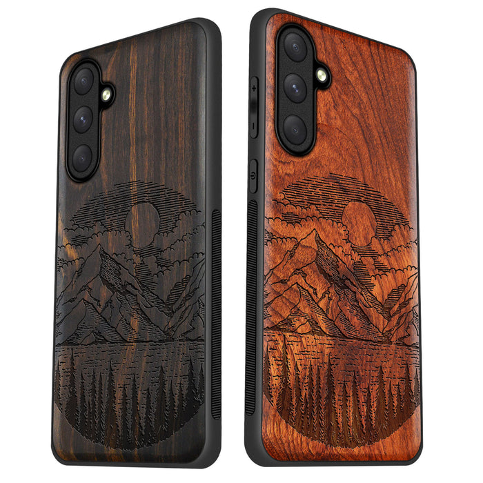 The Lens of Nature, Classic Engraved Wood & TPU Case - Artisanal Cover for Samsung Galaxy