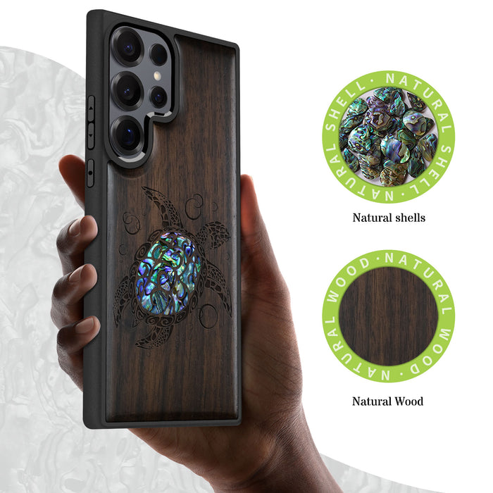The Maori Turtle Hand-Inlaid Wood & Mother of Pearl Case Samsung Galaxy Artisanal Case View