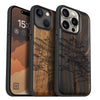Vintage Pine Tree Sketch Classic Engraved Wood & TPU Case Apple iPhone Artisanal Case View