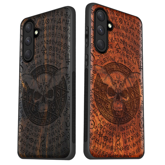 Gothic Transfiguration, Classic Engraved Wood & TPU Case - Artisanal Cover for Samsung Galaxy