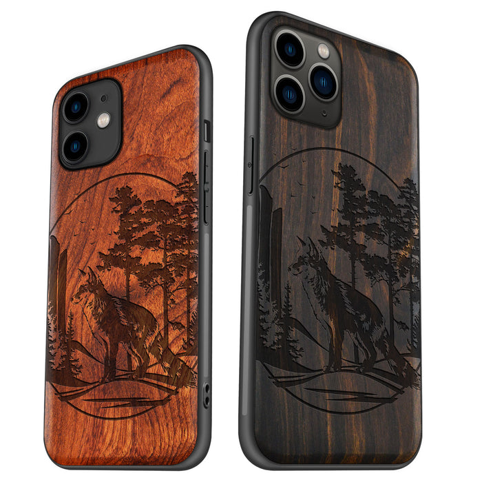 A Journey Through the Forest, Classic Engraved Wood & TPU Case - Artisanal Cover for Apple iPhone