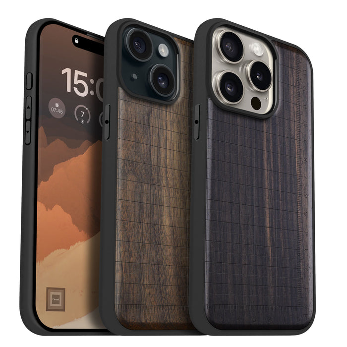 Measuring the Details, Classic Engraved Wood & TPU Case - Artisanal Cover for Apple iPhone