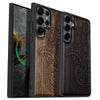Ornate Hamsa Design Classic Engraved Wood & TPU Case Samsung Galaxy Artisanal Case View