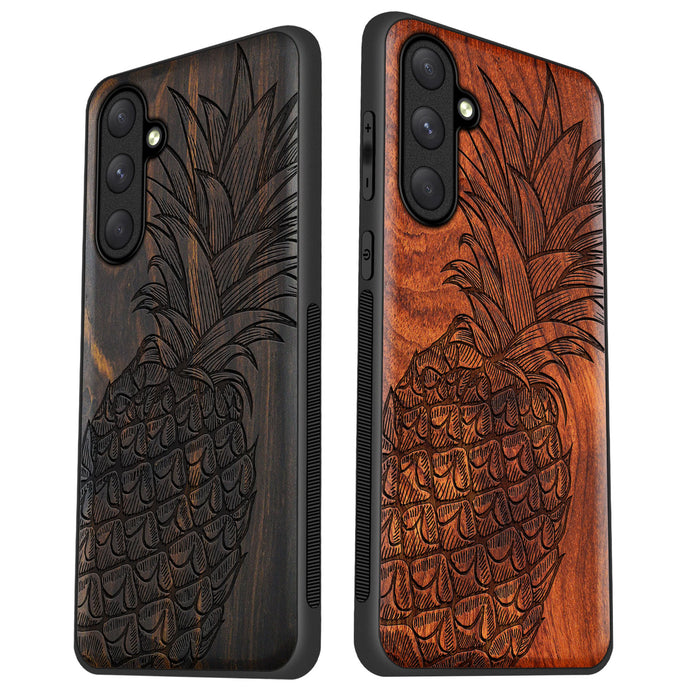 The Pineapple Fruit Design, Classic Engraved Wood & TPU Case - Artisanal Cover for Samsung Galaxy