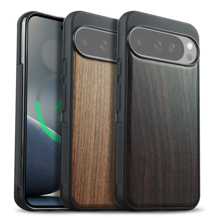 Classic Engraved Wood & TPU Case - Artisanal Cover for Google Pixel