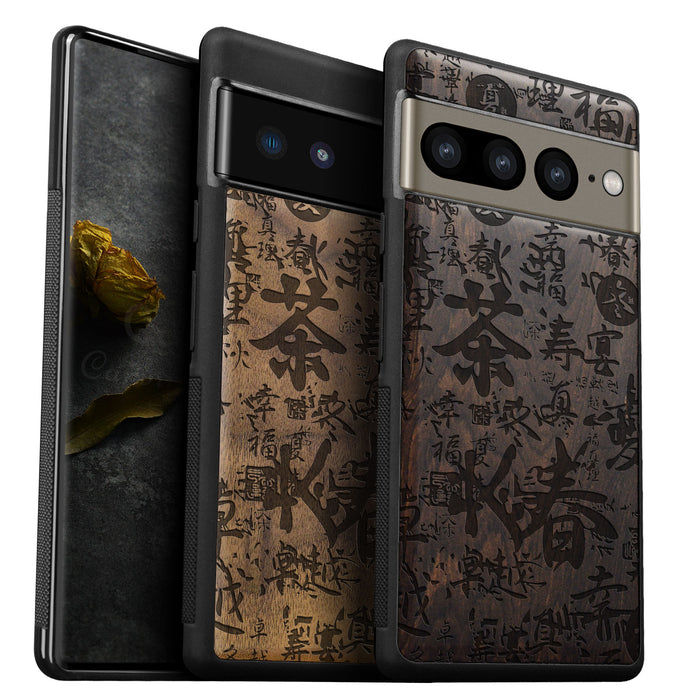 Graffiti Art, Classic Engraved Wood & TPU Case - Artisanal Cover for Google Pixel