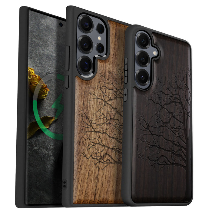 Bare Tree Classic Engraved Wood & TPU Case Samsung Galaxy Artisanal Case View