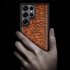 Echo Waves Classic Engraved Wood & TPU Case Samsung Galaxy Artisanal Case View