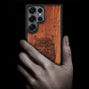An Owl Perched on a Branch Classic Engraved Wood & TPU Case Samsung Galaxy Artisanal Case View