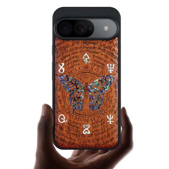 Papilio machaon, Hand-Inlaid Wood & Mother of Pearl Case - Artisanal Cover for Google Pixel