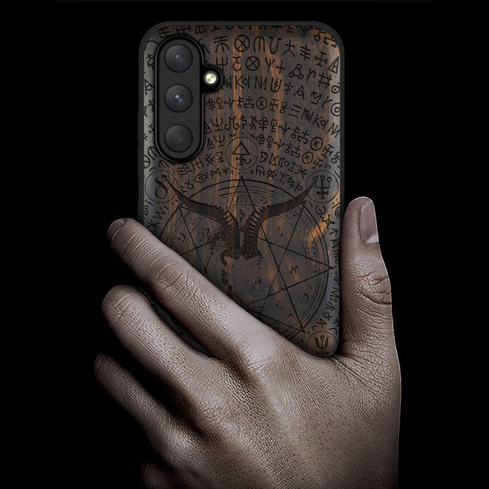 Occult Reverie, Classic Engraved Wood & TPU Case - Artisanal Cover for Samsung Galaxy