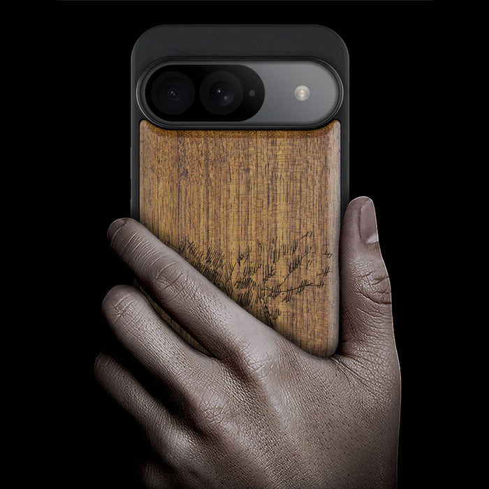 Lone Deer Amidst the Trees, Classic Engraved Wood & TPU Case - Artisanal Cover for Google Pixel