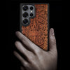 Maya Cycles Classic Engraved Wood & TPU Case Samsung Galaxy Artisanal Case View