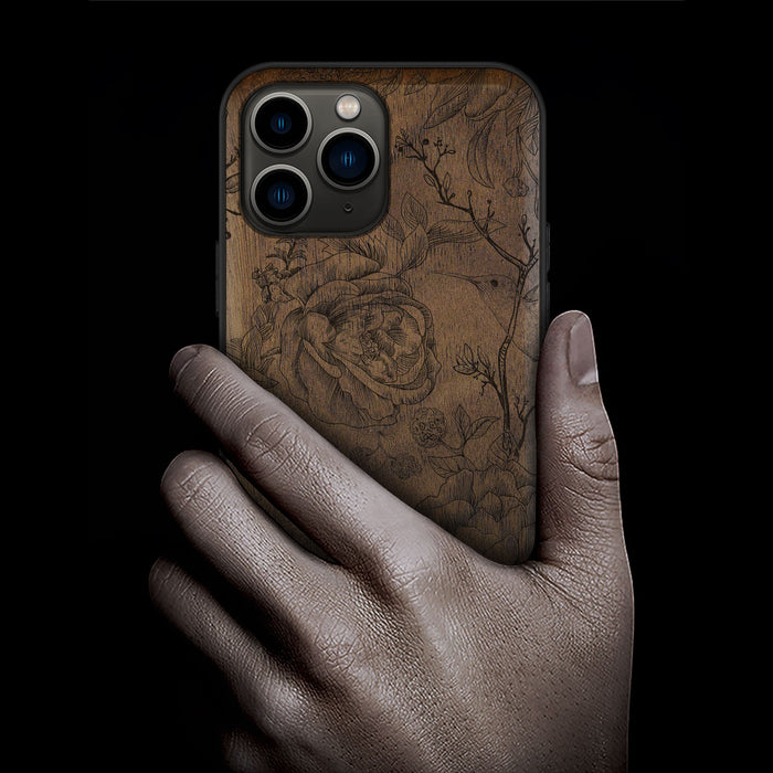 The Dance of Life and Grace, Classic Engraved Wood & TPU Case - Artisanal Cover for Apple iPhone