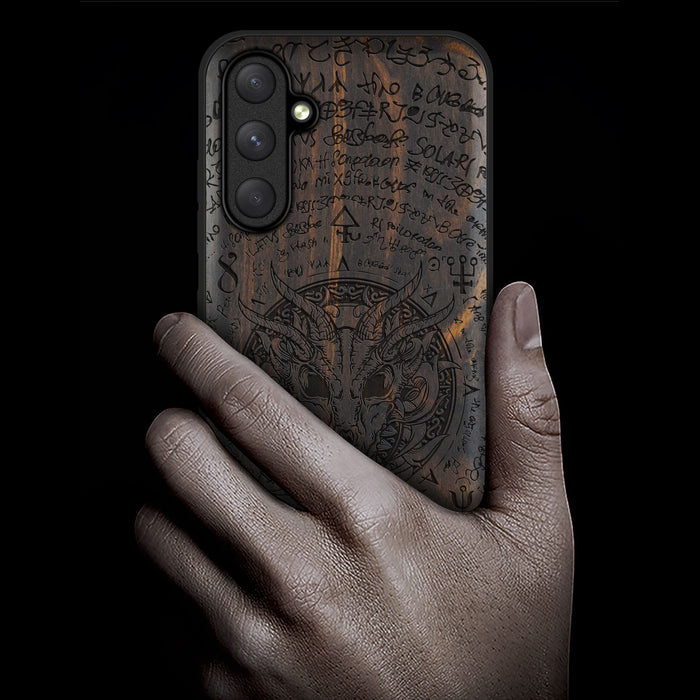 Dragon's Destiny, Classic Engraved Wood & TPU Case - Artisanal Cover for Samsung Galaxy