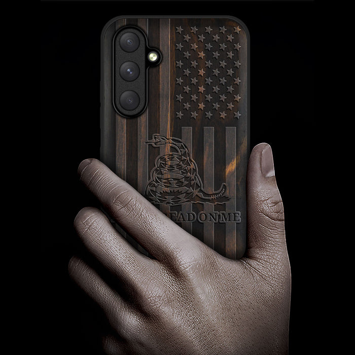 Gadsden and the American Flag, Classic Engraved Wood & TPU Case - Artisanal Cover for Samsung Galaxy