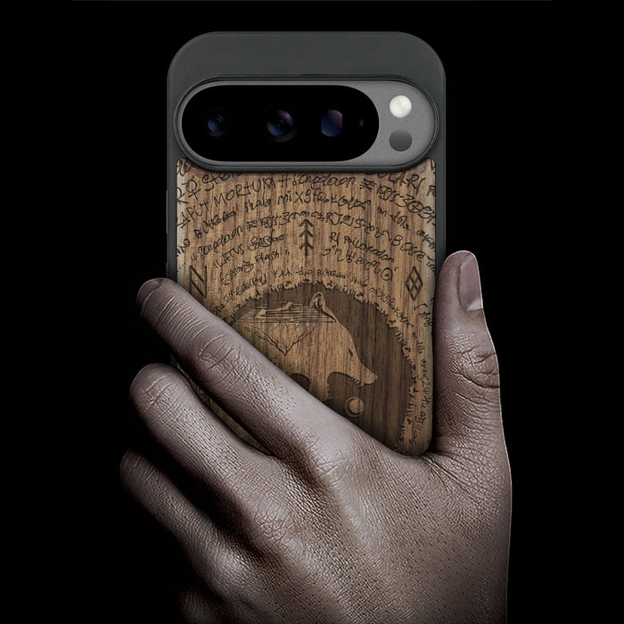 A Yin-Yang Journey, Classic Engraved Wood & TPU Case - Artisanal Cover for Google Pixel