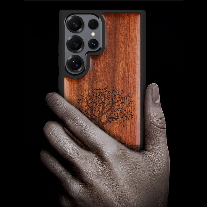 Yin Yang Tree Classic Engraved Wood & TPU Case Samsung Galaxy Artisanal Case View