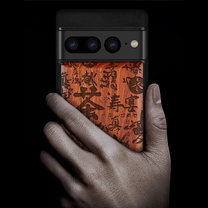 Graffiti Art, Classic Engraved Wood & TPU Case - Artisanal Cover for Google Pixel