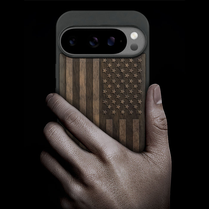 Bold Glory, Classic Engraved Wood & TPU Case - Artisanal Cover for Google Pixel