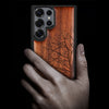 Bare Tree Classic Engraved Wood & TPU Case Samsung Galaxy Artisanal Case View