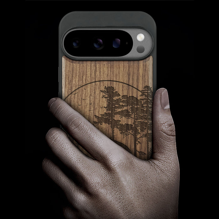 A Journey Through the Forest, Classic Engraved Wood & TPU Case - Artisanal Cover for Google Pixel