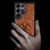 The Horned Goat in Octagonal Star Classic Engraved Wood & TPU Case Samsung Galaxy Artisanal Case View