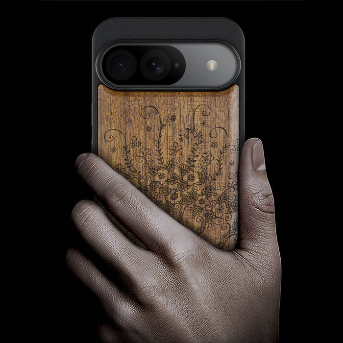 The Enchanted Tree, Classic Engraved Wood & TPU Case - Artisanal Cover for Google Pixel