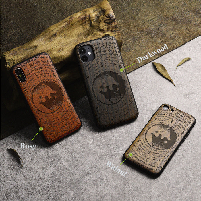 A Yin-Yang Journey, Classic Engraved Wood & TPU Case - Artisanal Cover for Apple iPhone