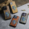 Octopus and Octagonal Star Hand-Inlaid Wood & Mother of Pearl Case Apple iPhone Artisanal Case View