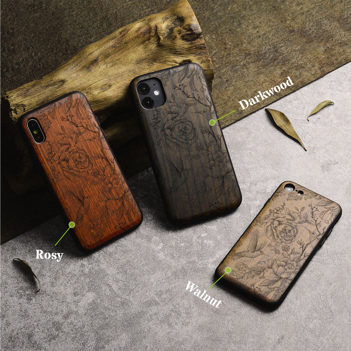 The Dance of Life and Grace, Classic Engraved Wood & TPU Case - Artisanal Cover for Apple iPhone