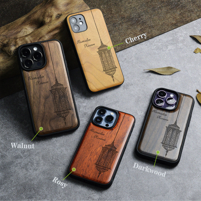 Luminous Blessings, Classic Engraved Wood & TPU Case - Artisanal Cover for Apple iPhone