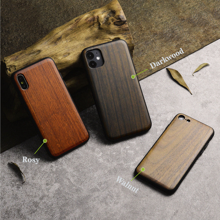 Classic Wood & TPU Case - Artisanal Cover for Apple iPhone