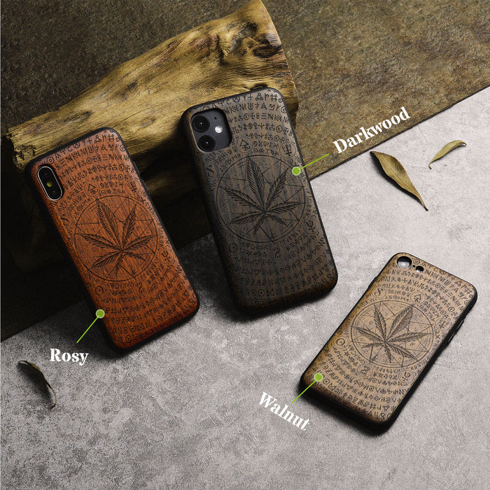 Sacred Botany, Classic Engraved Wood & TPU Case - Artisanal Cover for Apple iPhone