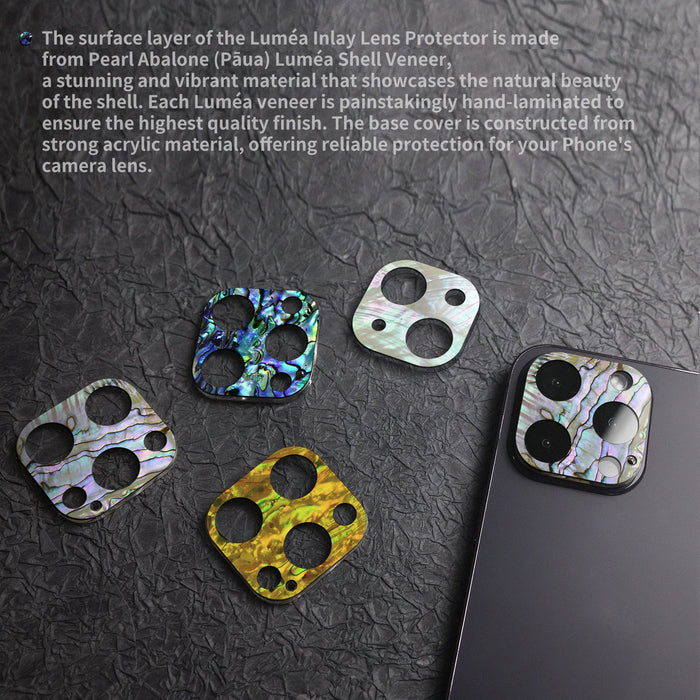 Hand-Inlaid Mother of Pearl Camera Lens Protector for Apple iPhone