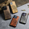 Vintage Pine Tree Sketch Classic Engraved Wood & TPU Case Apple iPhone Artisanal Case View