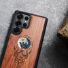 Vegvísir Ravens and Yggdrasil Hand-Inlaid Wood & Mother of Pearl Case Samsung Galaxy Artisanal Case View