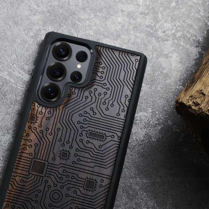 Circuit Art Classic Engraved Wood & TPU Case Samsung Galaxy Artisanal Case View
