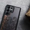 Bodybuilding Octopus Illustration Classic Engraved Wood & TPU Case Samsung Galaxy Artisanal Case View