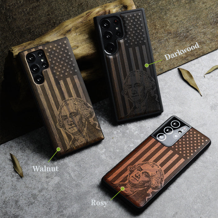 Classic Engraved Wood & TPU Case - Artisanal Cover for Samsung Galaxy